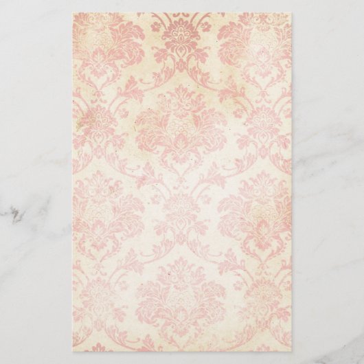 Roze Damask Briefpapier (Voorkant)