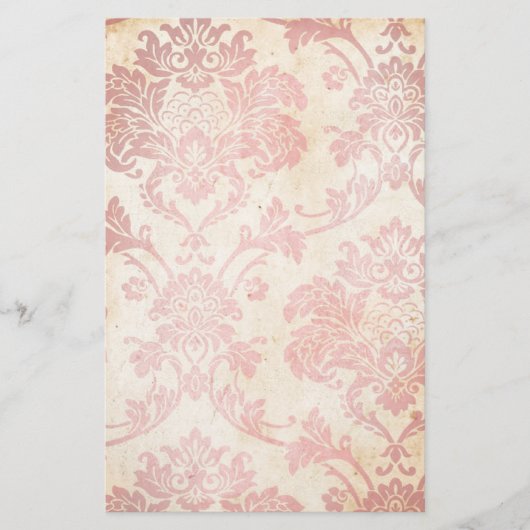  Roze Damask Briefpapier (Voorkant)