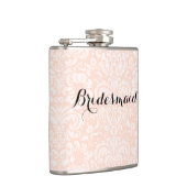 Roze Damask Bruidsmeisje Flask Heupfles (Rechts)