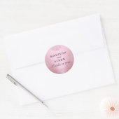 Roze  Damask Bruiloft Sticker (Envelop)