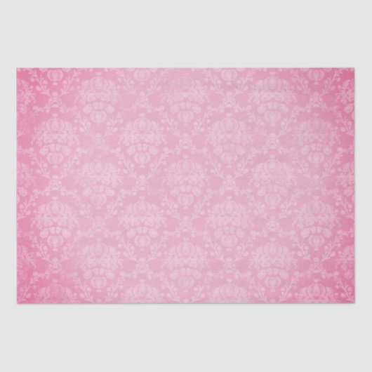 Roze Damask Christmas Tissuepapier (Voorkant)