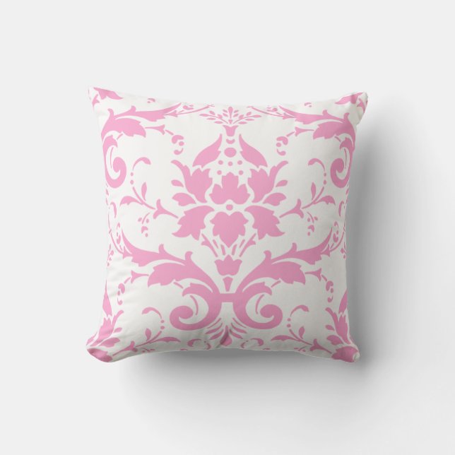Roze Damask Design Pillow Kussen (Voorkant)