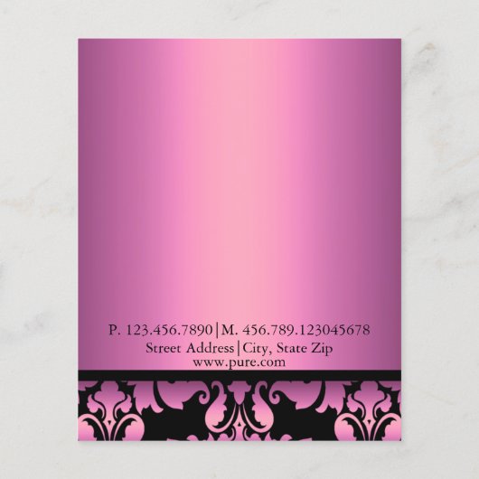 Roze Damask Flyer (Achterkant)
