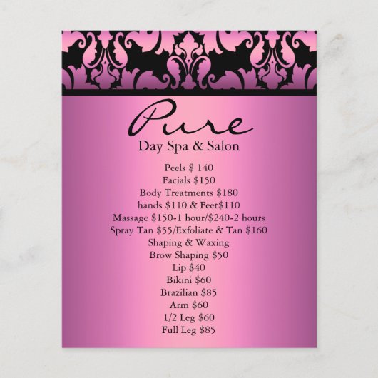 Roze Damask Flyer (Voorkant)