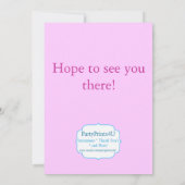 Roze Damask Gymnast Birthday Party Invitation Kaart (Achterkant)