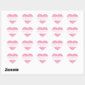 Roze Damask Heart Wedding Invitation Seals Hart Sticker (Vel)