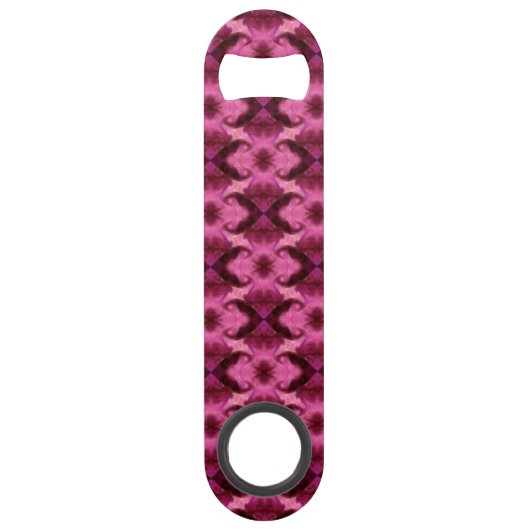 Roze Damask Hearts Speed Flessenopener (Voorkant)