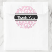 Roze Damask Matching Dank u Stickers (Tas)
