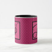 Roze Damask Monogram H Mok (Midden)