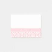 Roze Damask Monogram Post-it® notes (Voorkant)