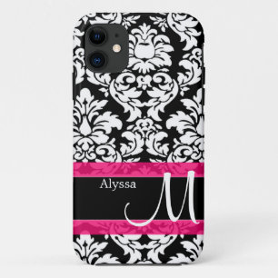 Roze Damask op maat iPhone 11 Hoesje