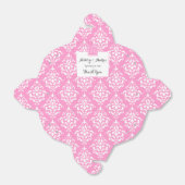 Roze Damask Patroon 1 met Monogram Bedankdoosjes (Uitgevouwen)