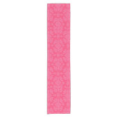 Roze Damask Patroon Korte Tafelloper (Voorkant)