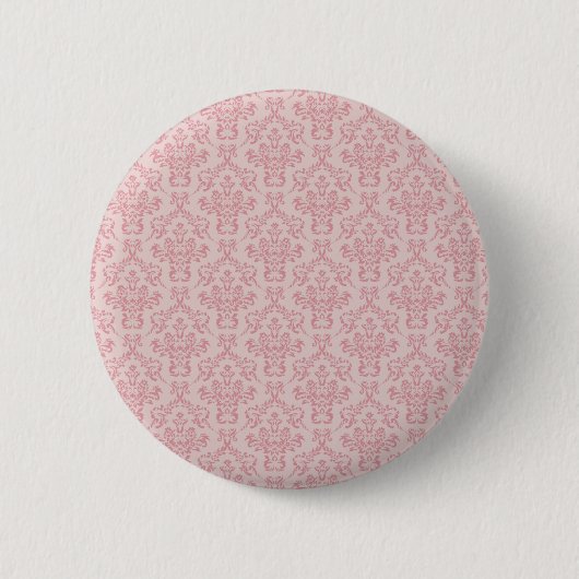 Roze Damask Patroon Ronde Button 5,7 Cm (Voorkant)