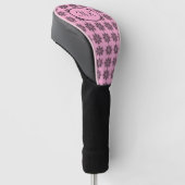 Roze Damask Pattern Monogrammed Golfheadcover (Schuin)