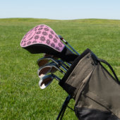 Roze Damask Pattern Monogrammed Golfheadcover (Insitu)