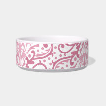 Roze Damask Pet Bowl