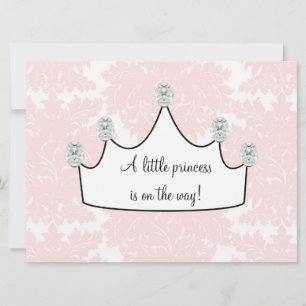 Roze Damask Prinses Baby Girl Douche Kaart