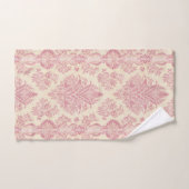 roze Damask Print Bad Handdoek (Handdoek)