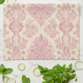  roze Damask Print Theedoek (Gevouwen)