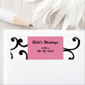 roze damask Retouradreslabel Etiket (Insitu)