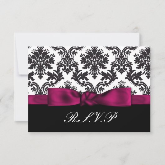Roze Damask RSVP Standaard 3.5 x 5 (Voorkant)