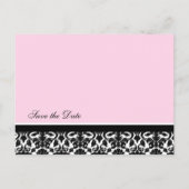Roze Damask Save the Date Wedding Briefkaarten (Achterkant)