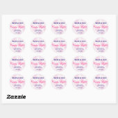 Roze damask Snoep Buffet Sticker (Vel)