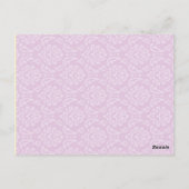 Roze Damask Trouwtafel Nummer Kaart Receptie (Achterkant)