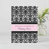 Roze Damask Wedding Vow Renewal Uitnodigingen (Staand voorkant)