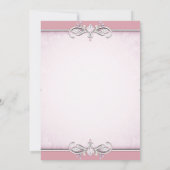 Roze Damaskus Kruis Eerste Communie Kaart (Achterkant)