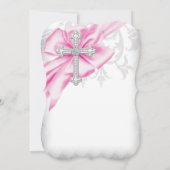 Roze Damaskus Kruis Eerste Communie Kaart (Achterkant)