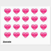 Roze Damast bruiloft gunst Sticker (Vel)