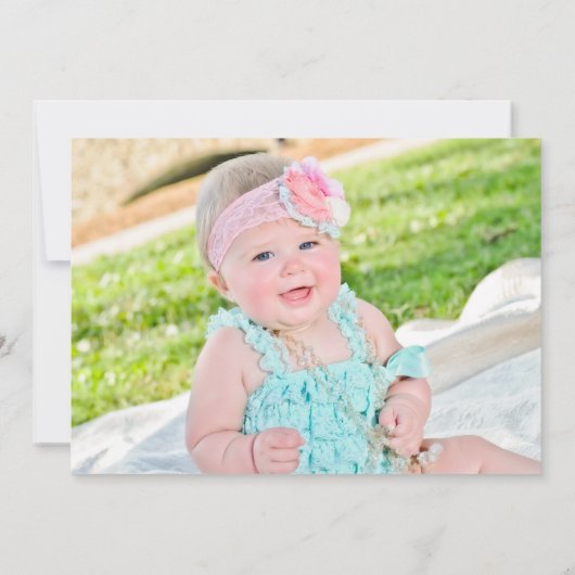 Roze Damast doop uitnodiging (Achterkant)