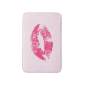 Roze Damast & Lippen Badmat (Voorkant Verticaal)