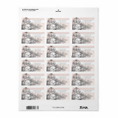 Roze Damast Muziekaal Vintage Vogelkooi Etiket (Full Sheet)