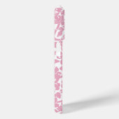 Roze Damast Patroon met Grijze Naam Case-Mate iPhone Case (Achterkant / Rechts)