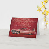 Roze Dame Birthday Card Kaart (Gele Bloem)