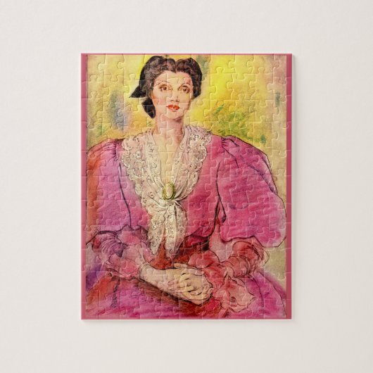 roze dame legpuzzel (Verticaal)