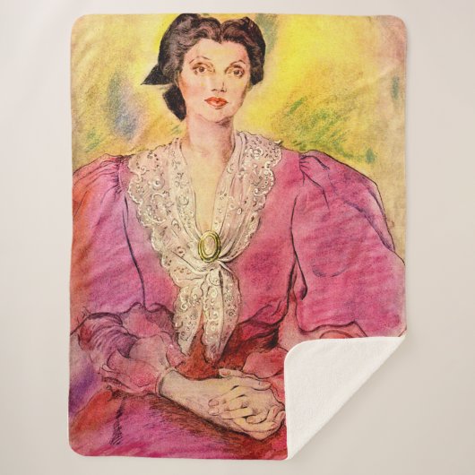 roze dame sherpa deken (Voorkant)