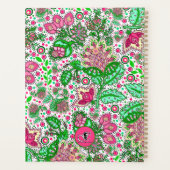 Roze Dame Slipper Bloemen op Wit Gepersonaliseerd Planner (Achterkant)