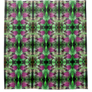 Roze Dame Slipper Orchidee Flower Pair Abstract Douchegordijn