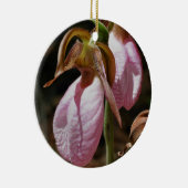 Roze Dame Slipper Pair Flower Ornament (Rechts)