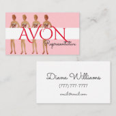 Roze Dames gepersonaliseerde Avon Visitekaartje (Voorkant / Achterkant)
