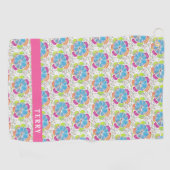  roze dames op maat golfhanddoek (Horizontaal)