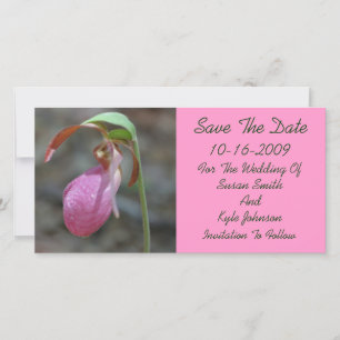 Roze Damespantoffel Bloemen Bruiloft Save The Date
