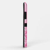 Roze damesstripes - Gepersonaliseerd monogram Case-Mate iPhone Case (Achterkant/rechts)