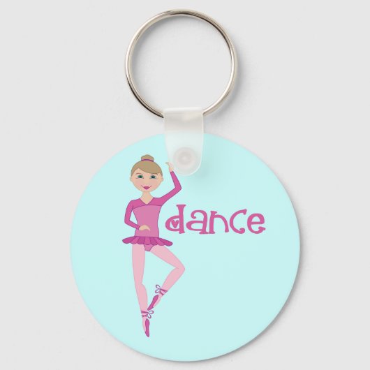 Roze dance Ballerina Gift Sleutelhanger (Voorkant)
