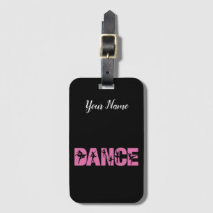 Roze DANCE met Ballerina Cutouts Bagagelabel