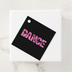 Roze DANCE met Ballerina Cutouts Bedankjes Labels